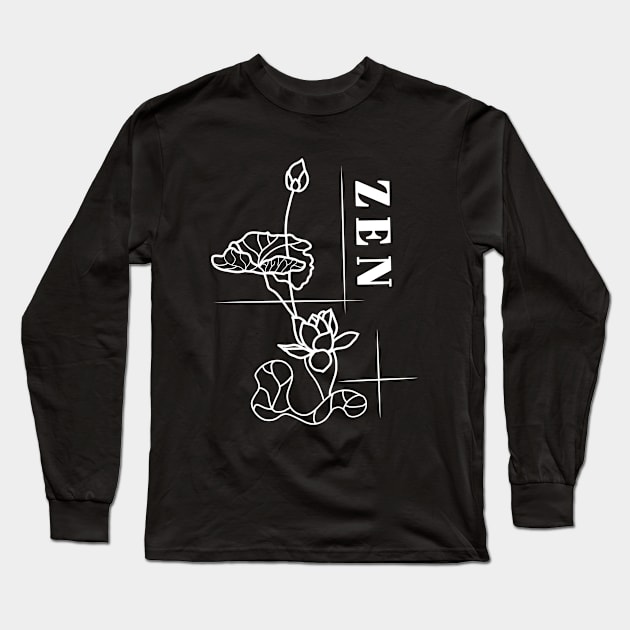 Zen Lotus Meditation Long Sleeve T-Shirt by DesignTree